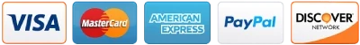 Accepted payment methods: Visa, Mastercard, American Express, PayPal, Discover
